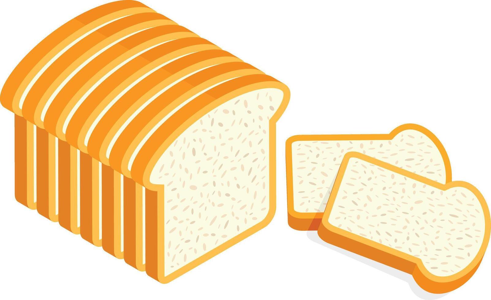 geschnitten Weiß Brot Laib vektor