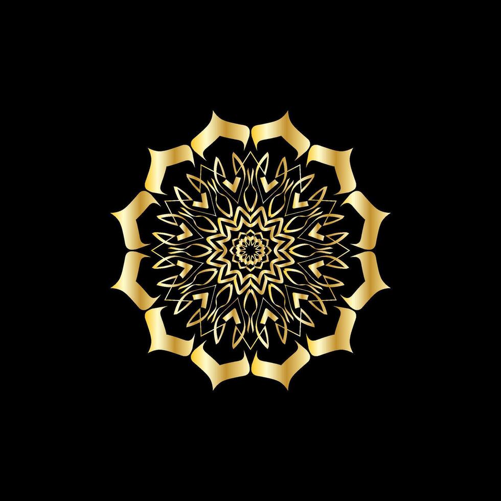 Mandala. Gold dekorativ Element. Bild zum Färbung. abstrakt kreisförmig Ornament mit stilisiert Blätter vektor