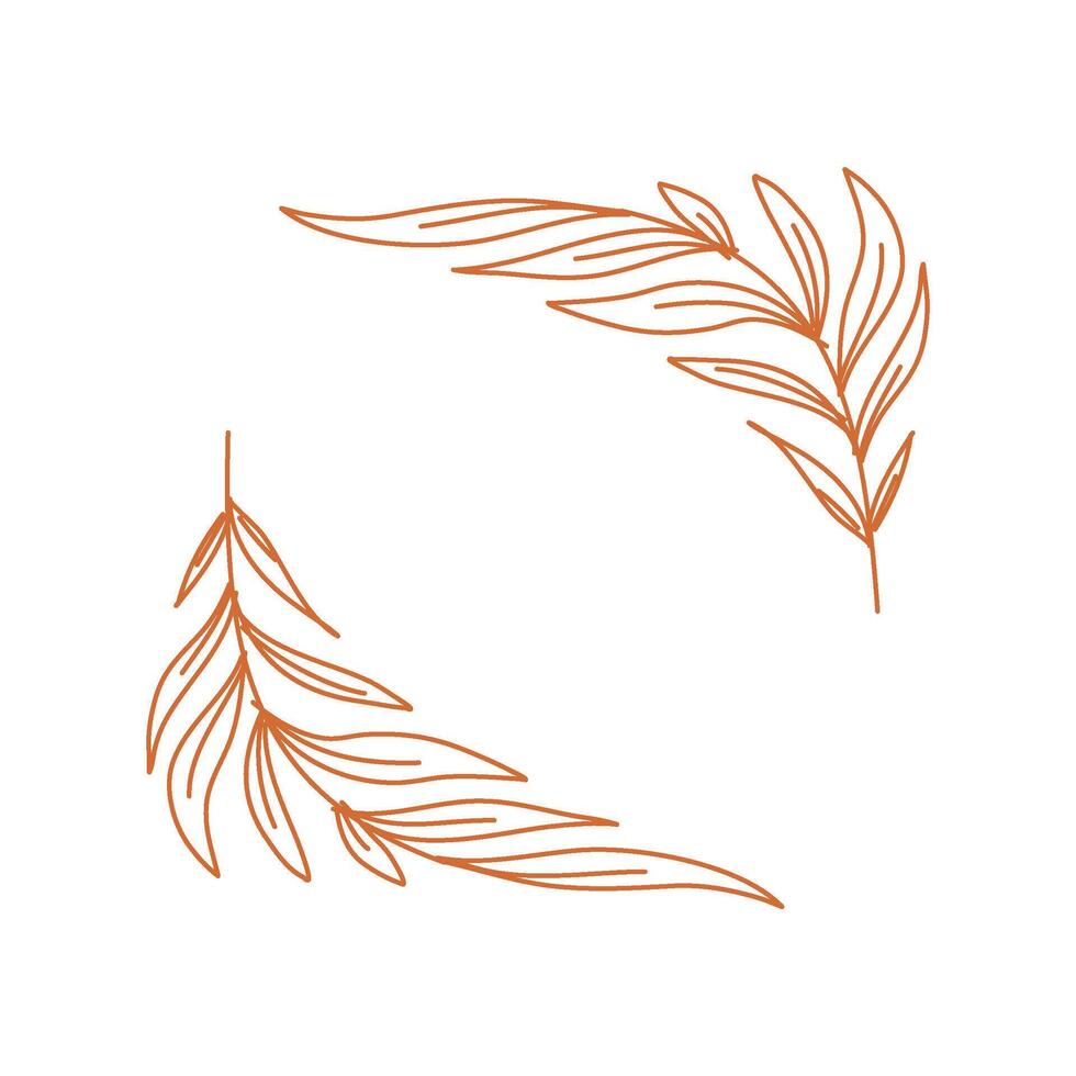 löv design. hand dragen blad. gren med löv. blad illustration. vektor