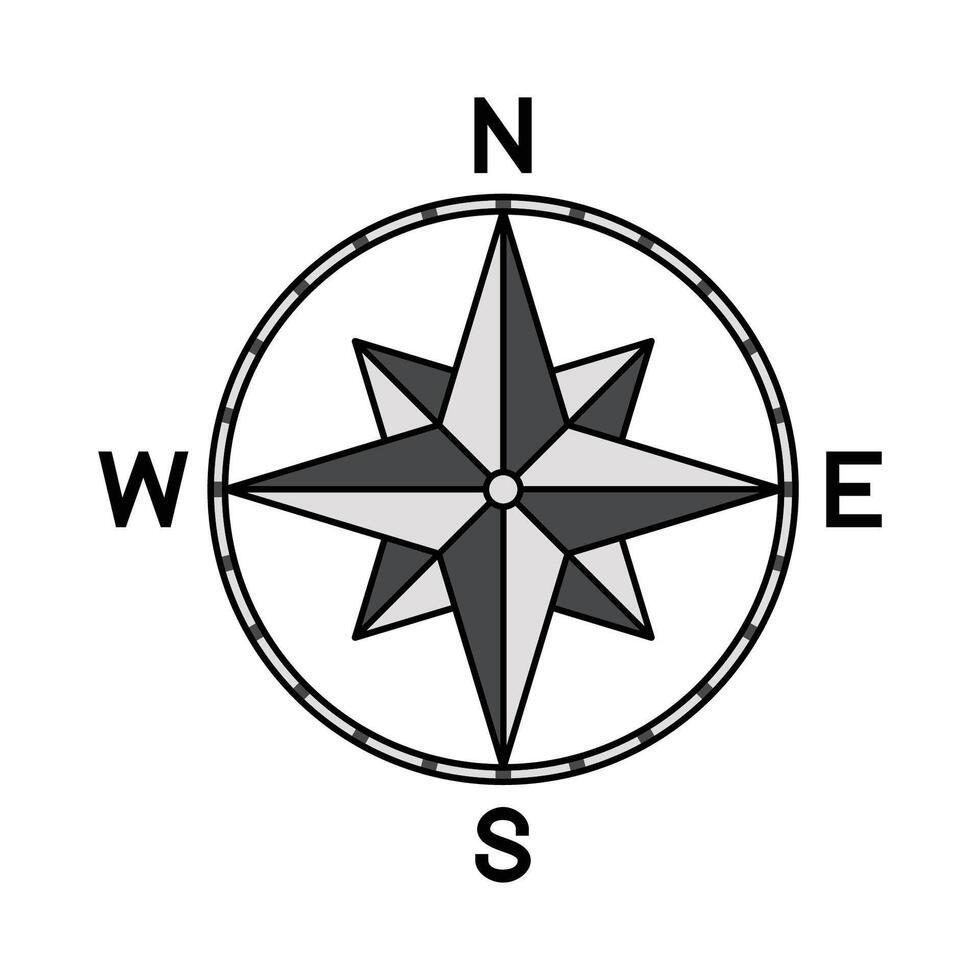 kompass ikon design. vägledning instrument tecken och symbol. vektor