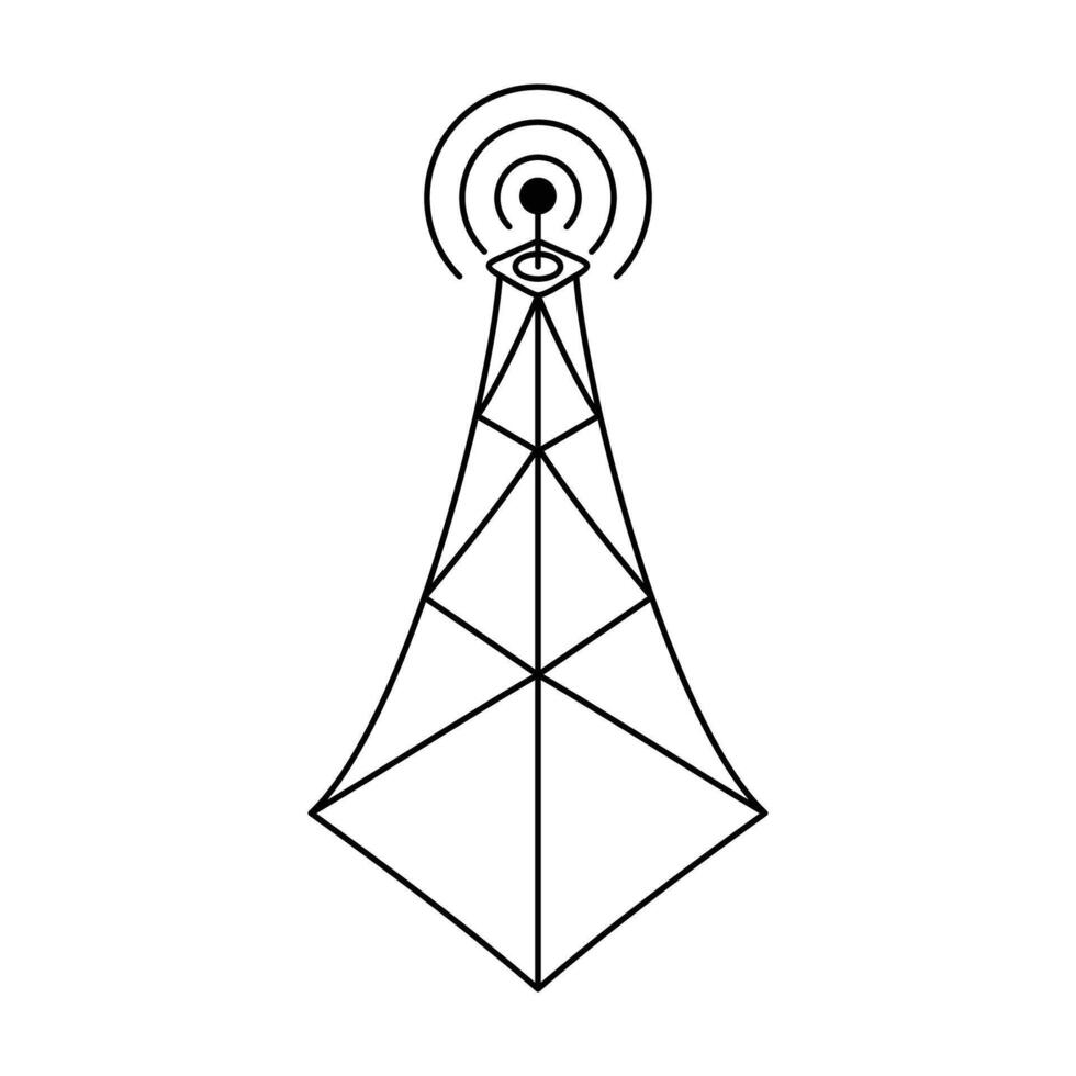 Antenne Turm Symbol Design. Telekommunikation Daten Netzwerk Zeichen und Symbol. vektor