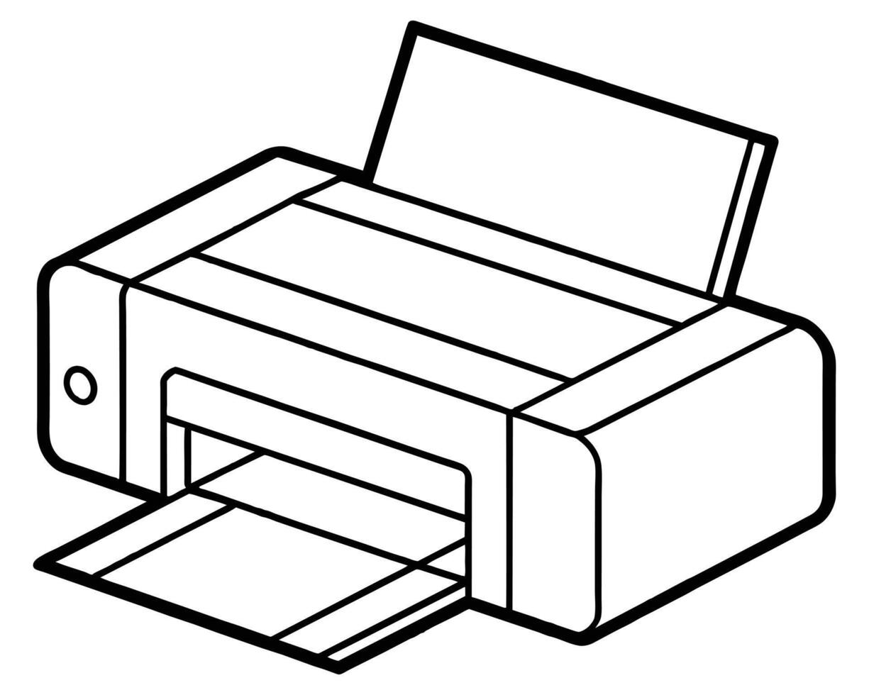 Drucker einer Linie Zeichnung vektor