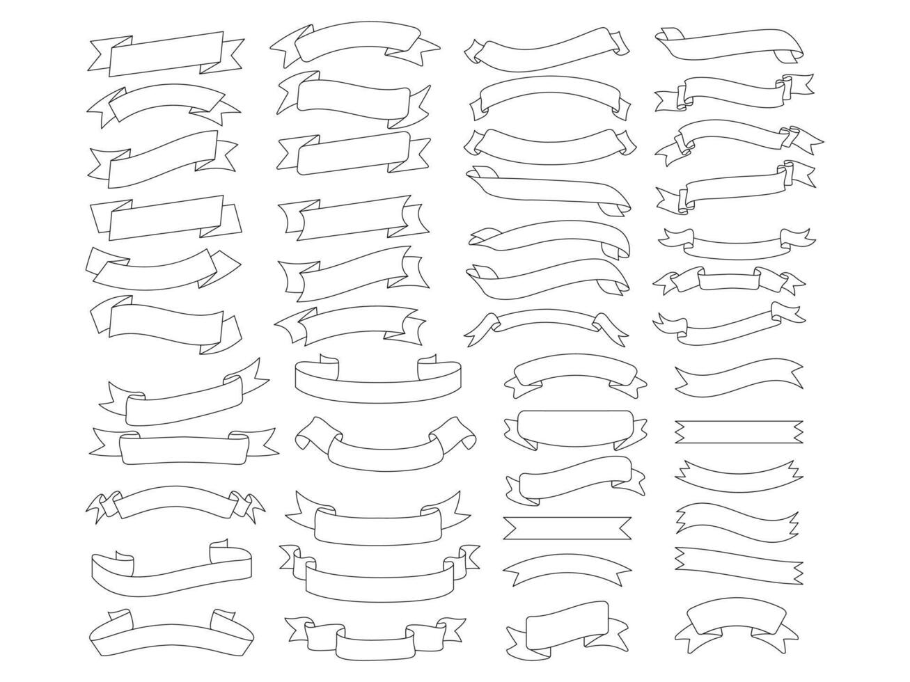 band element. modern enkel band samling. platt baner band för dekorativ design. band, banderoller, märken, etiketter design element. vektor