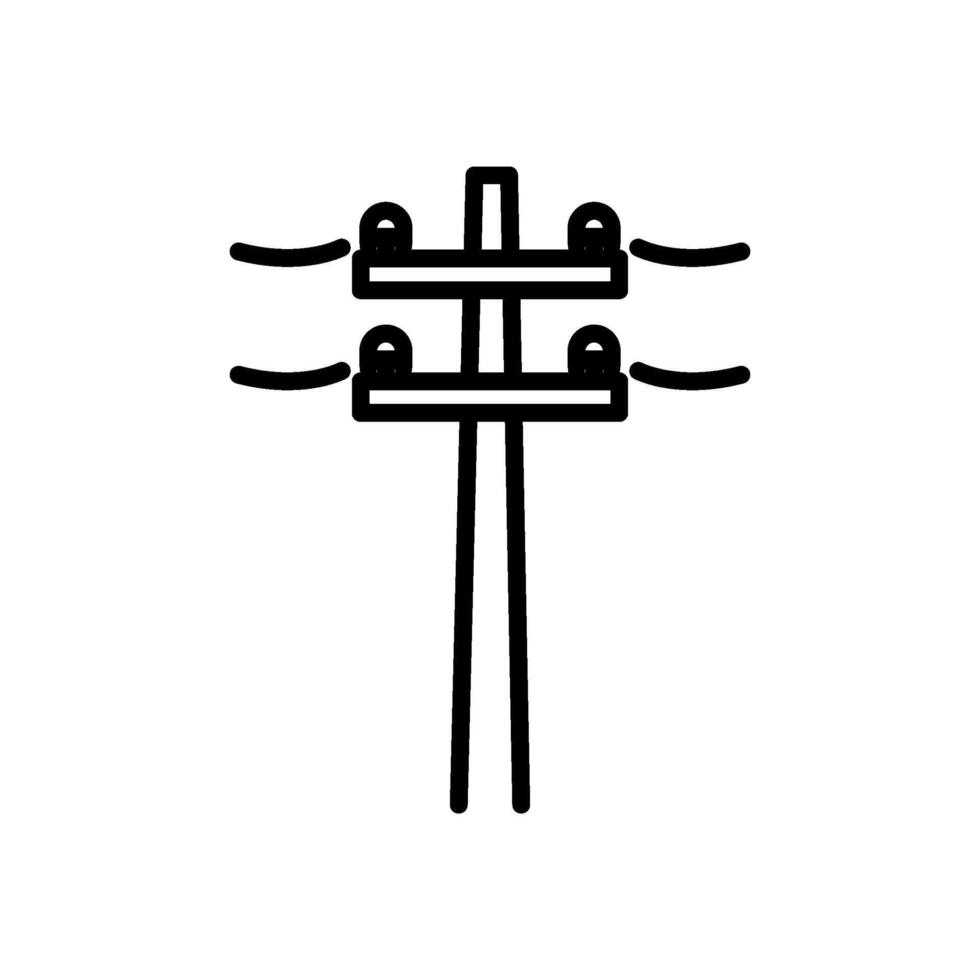 elektrisch Pole, Linie Stil Symbol, isoliert Hintergrund vektor