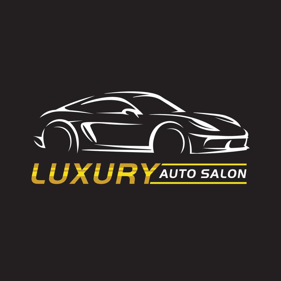 lyx bil illustration, perfekt för bil salong service logotyp design vektor