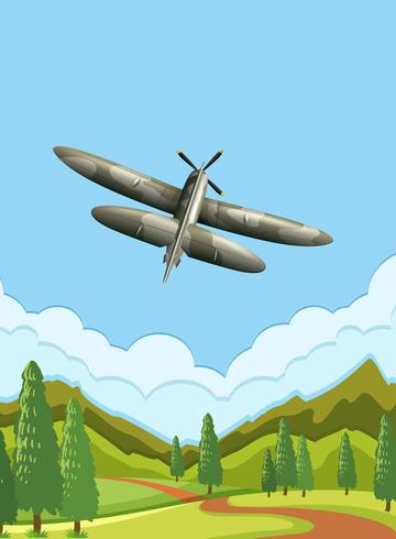 Ein Armeeflugzeug am Himmel vektor