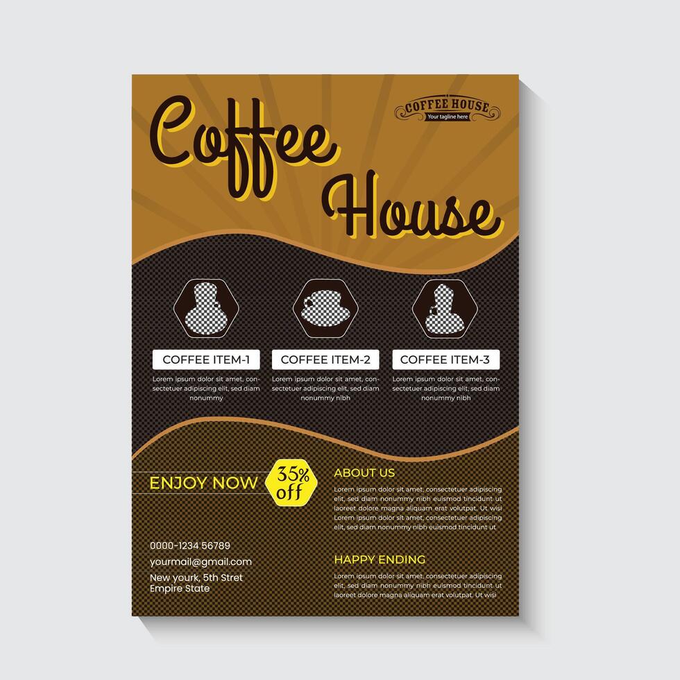 kaffe affär meny design mall vektor