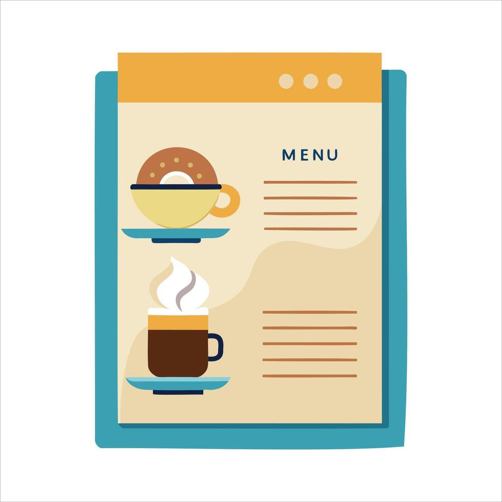 Cafe Speisekarte Design mit Kaffee und Dessert Illustration vektor