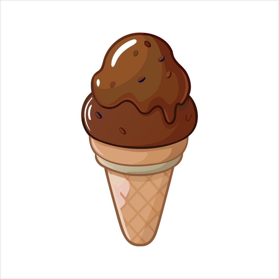 köstlich Schokolade Eis Sahne Kegel Illustration vektor