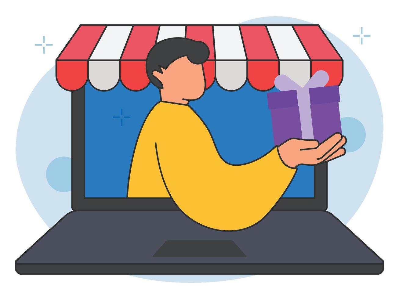 online Einkaufen Geschenk Hintergrund Illustration vektor