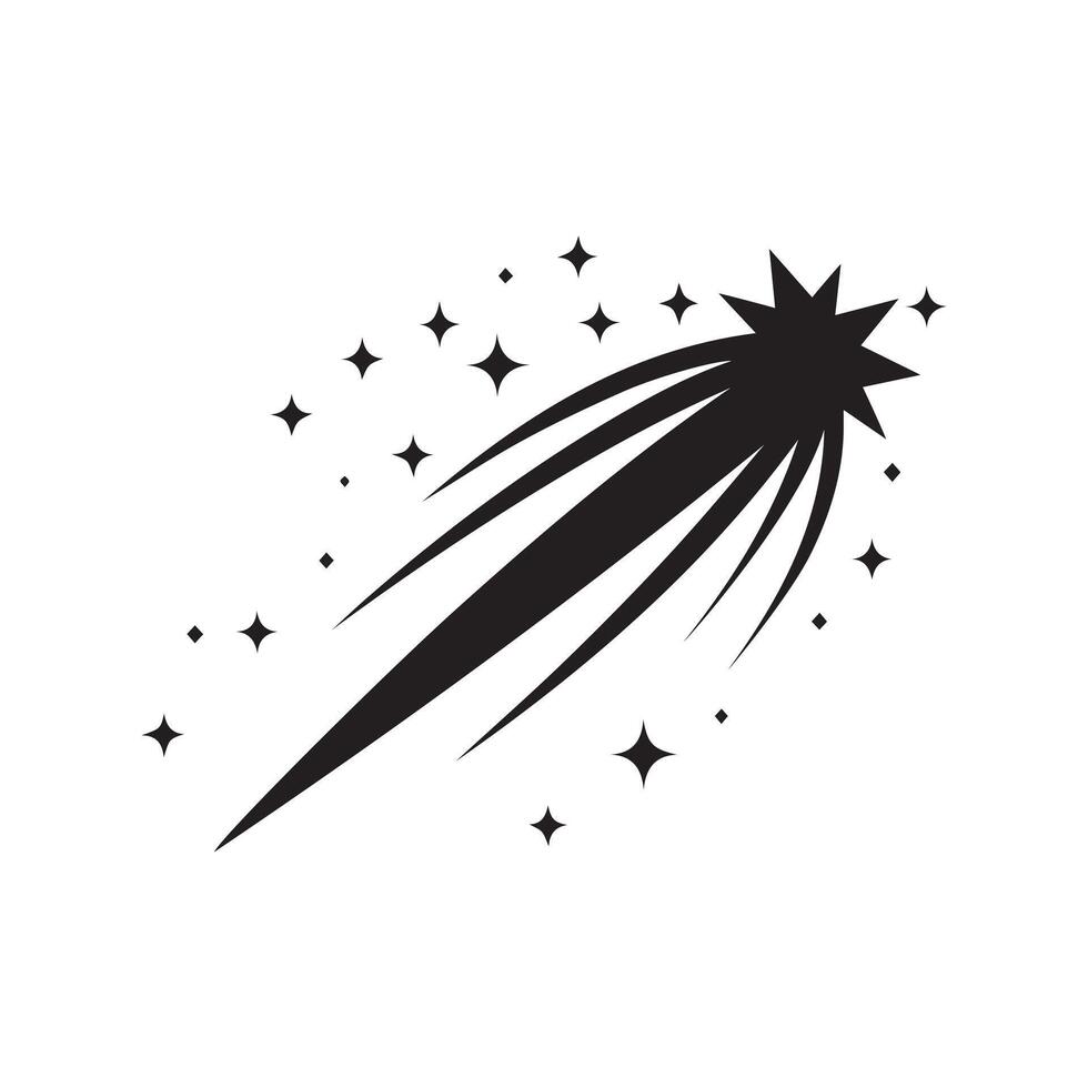 fallen Star Symbole Raum Element Nacht Galaxis Design. vektor