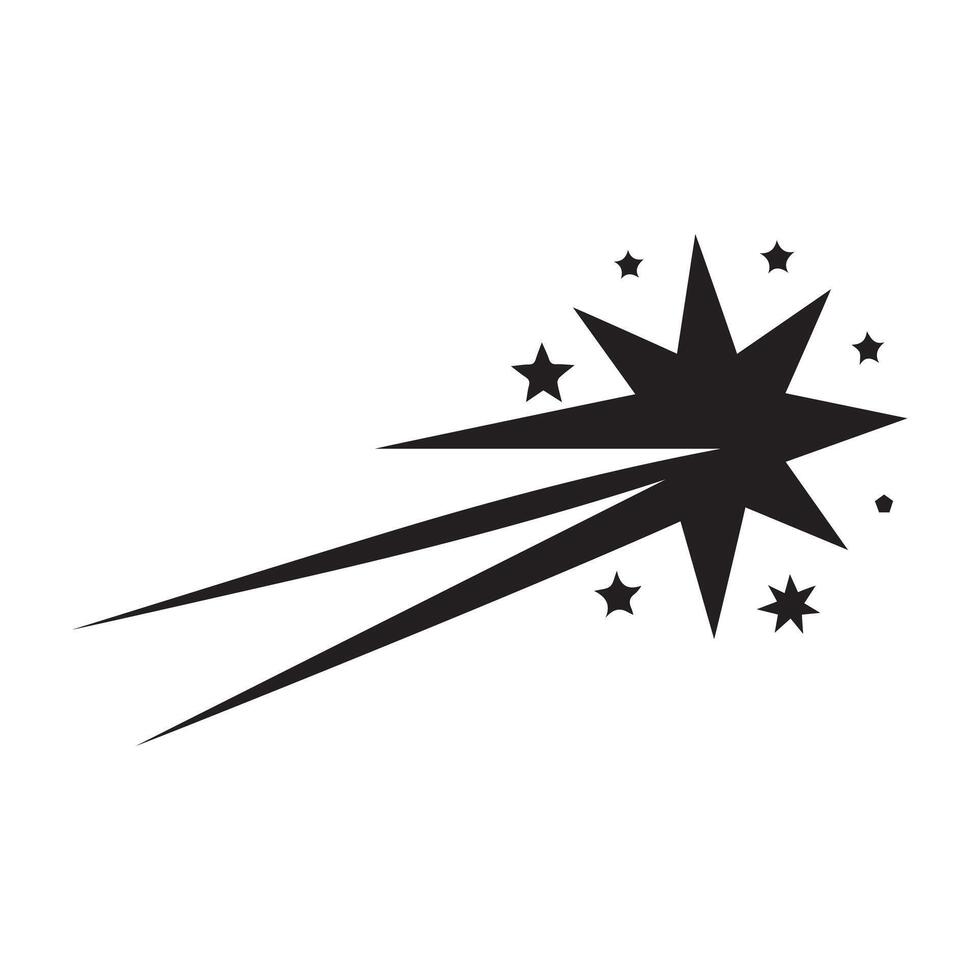 fallen Star Symbole Raum Element Nacht Galaxis Design. vektor