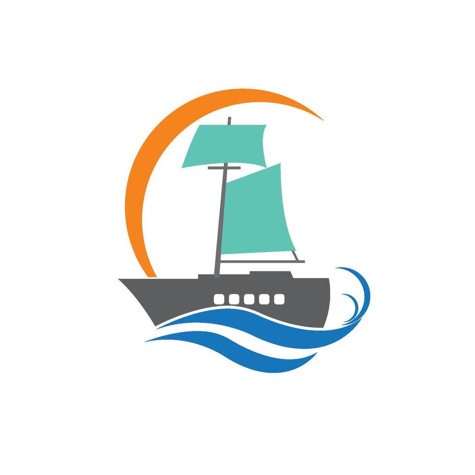 båt logotyp mall vektor