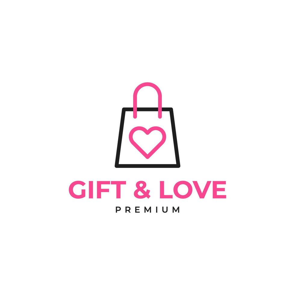 kreativ Geschenk und Herz Logo Kombination Illustration Idee vektor