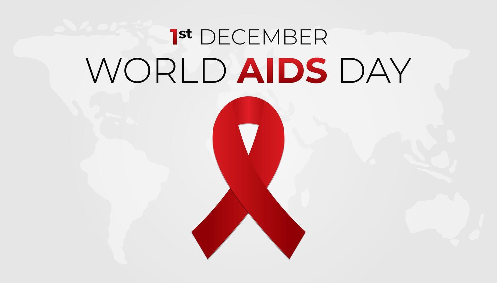 värld AIDS dag illustration med röd band vektor