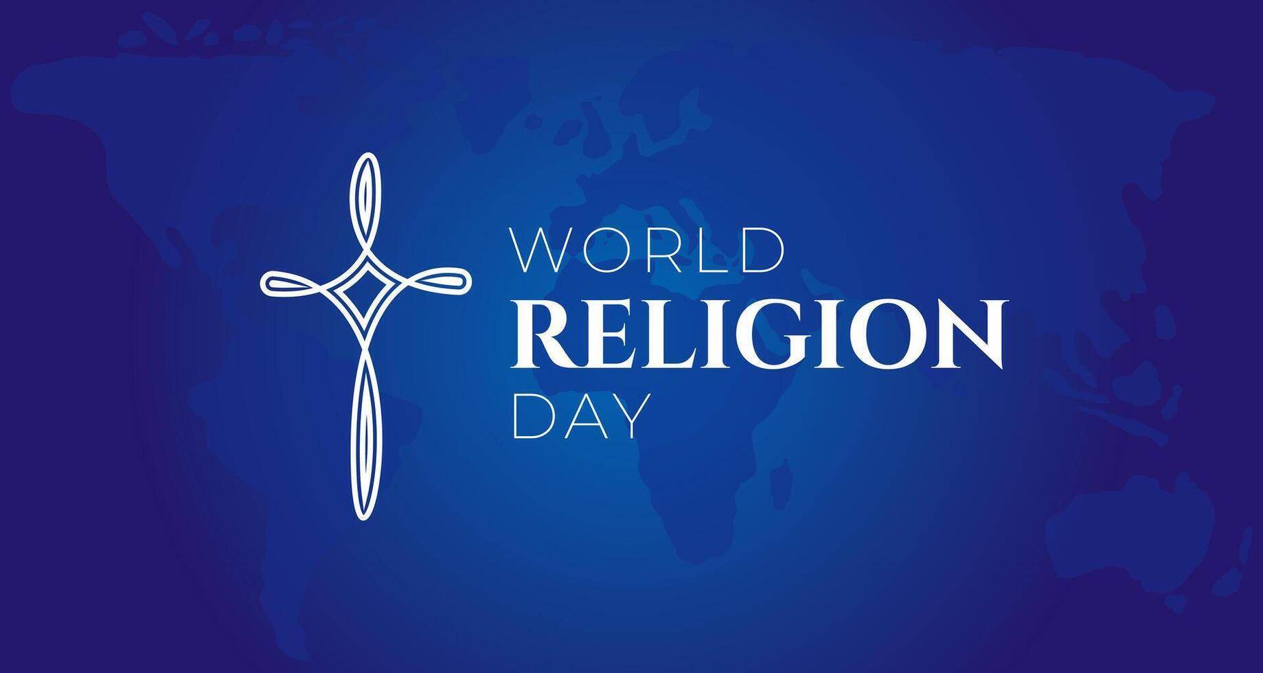 Welt Religion Tag Blau Hintergrund Illustration Design mit abstrakt Christian Kreuz vektor