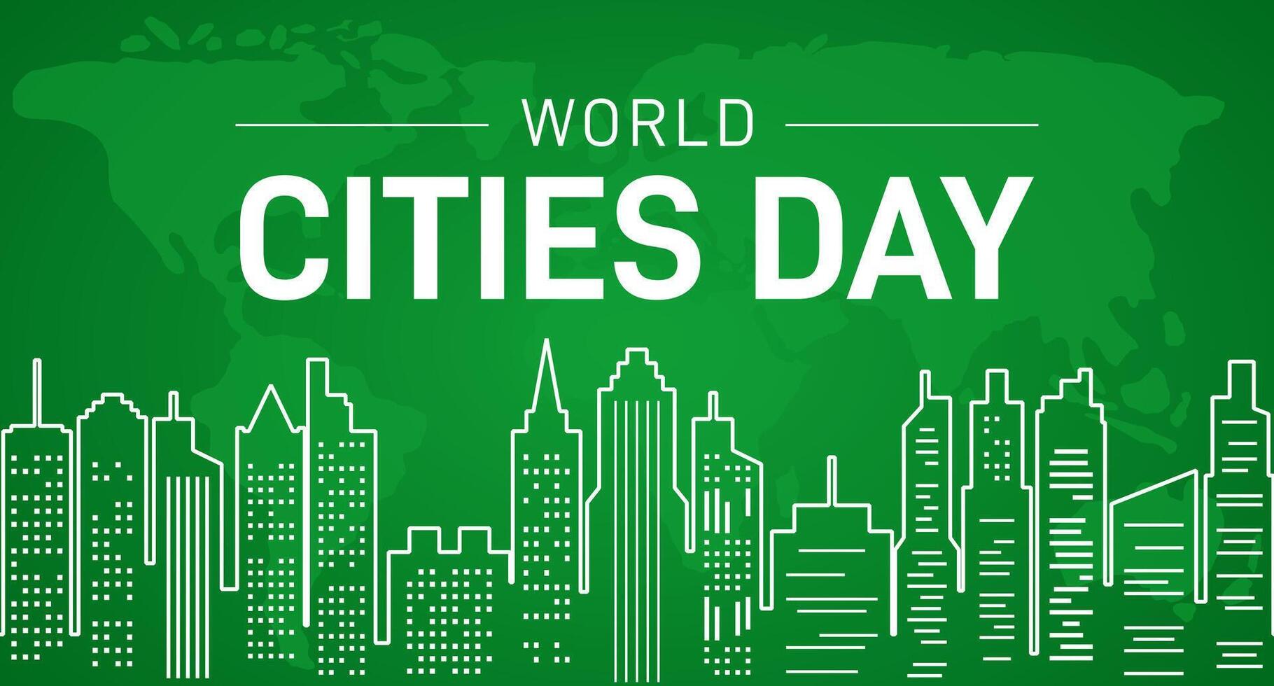 Grün Welt Städte Tag Hintergrund Illustration vektor