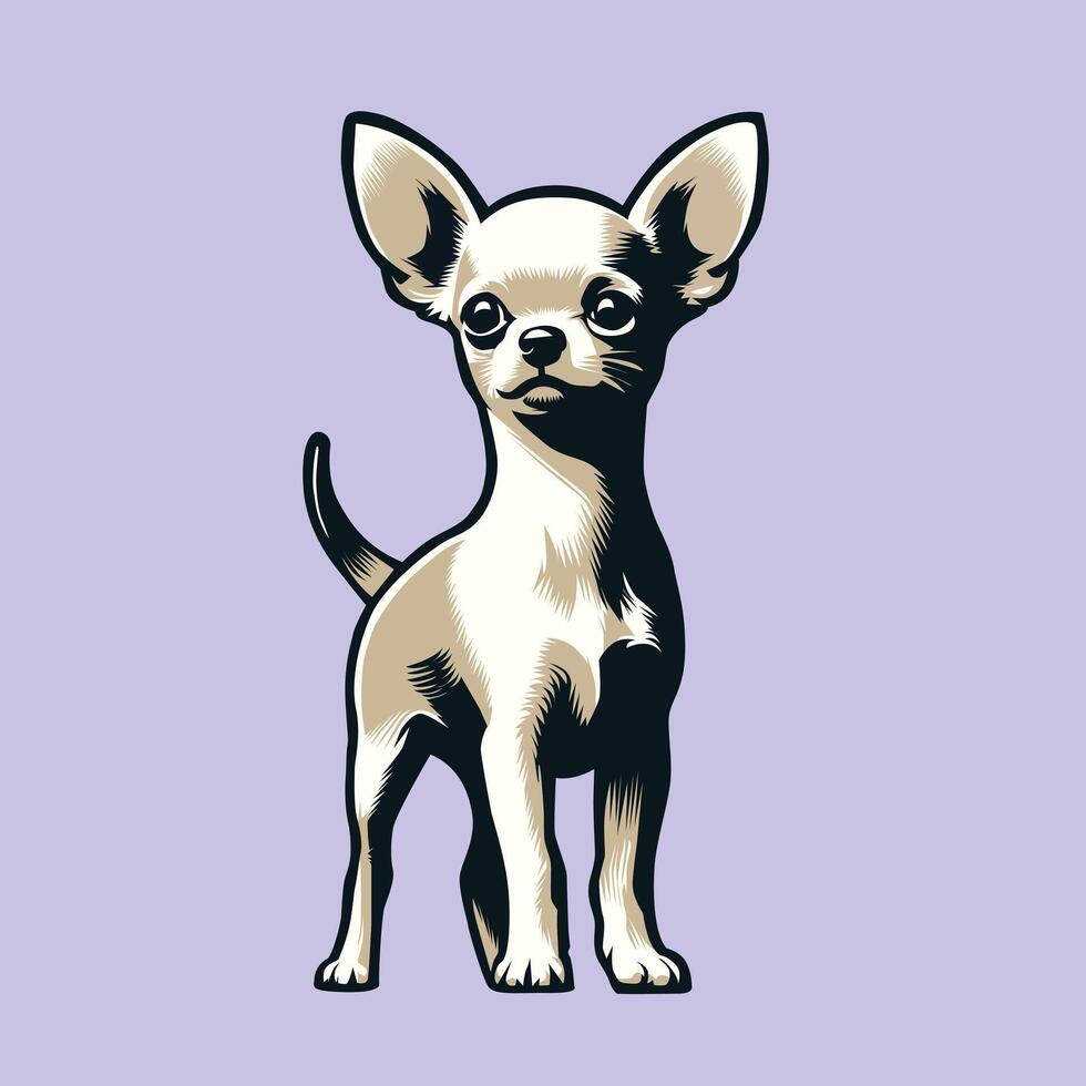de chihuahua hund är stående illustration vektor