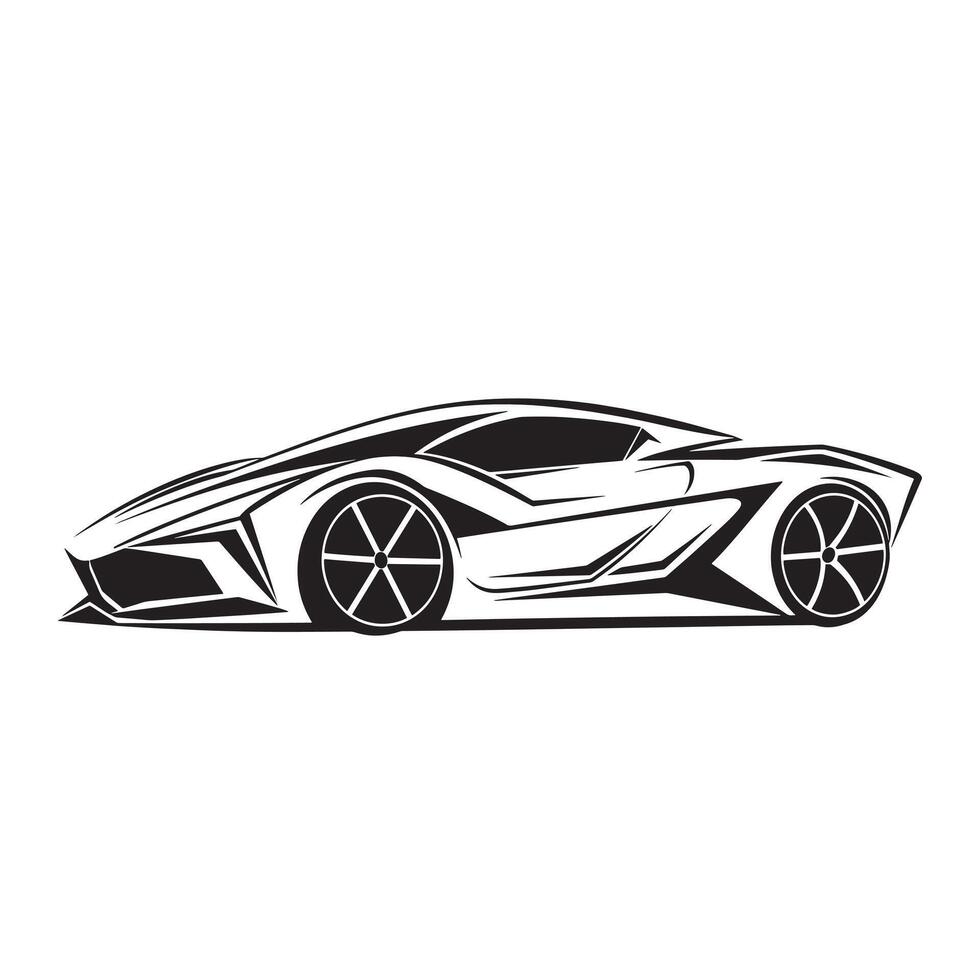Sport Rennen Auto Illustration im schwarz und Weiß vektor