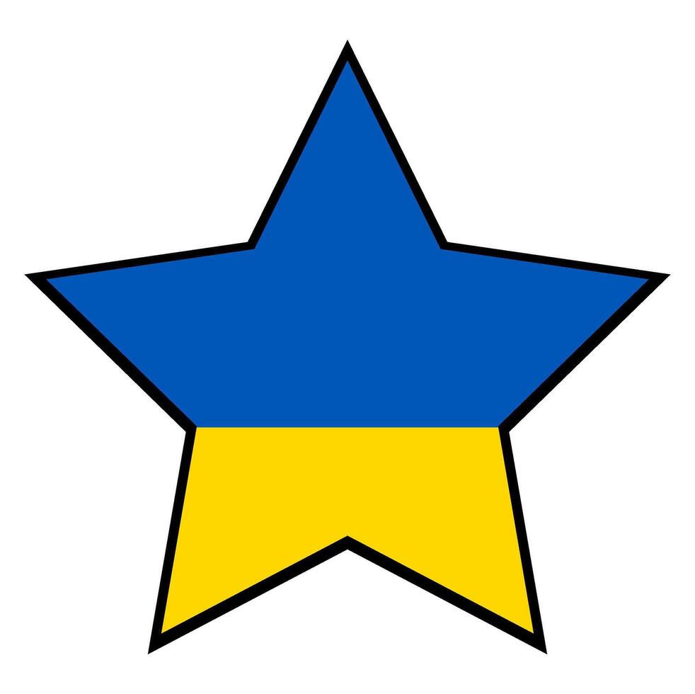 Ukraine Flagge Design mit Star gestalten vektor