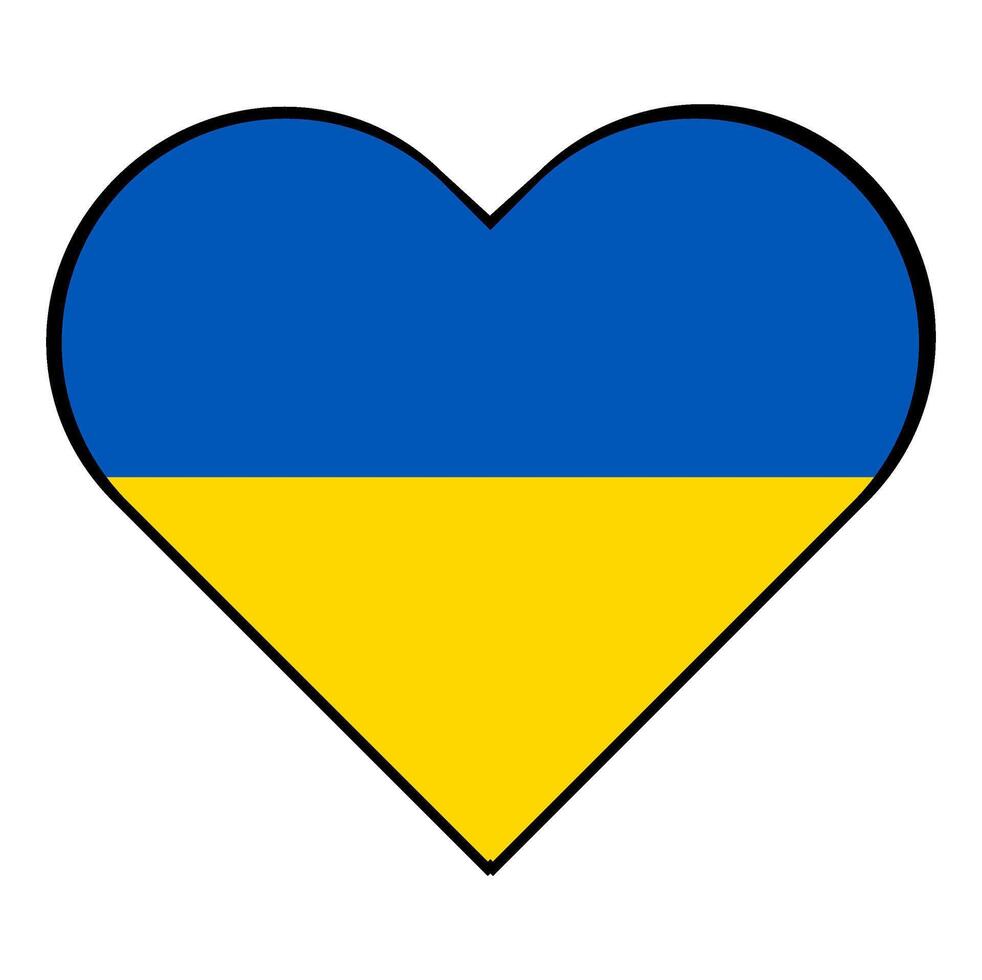 Ukraine Flagge Design mit Liebe gestalten vektor