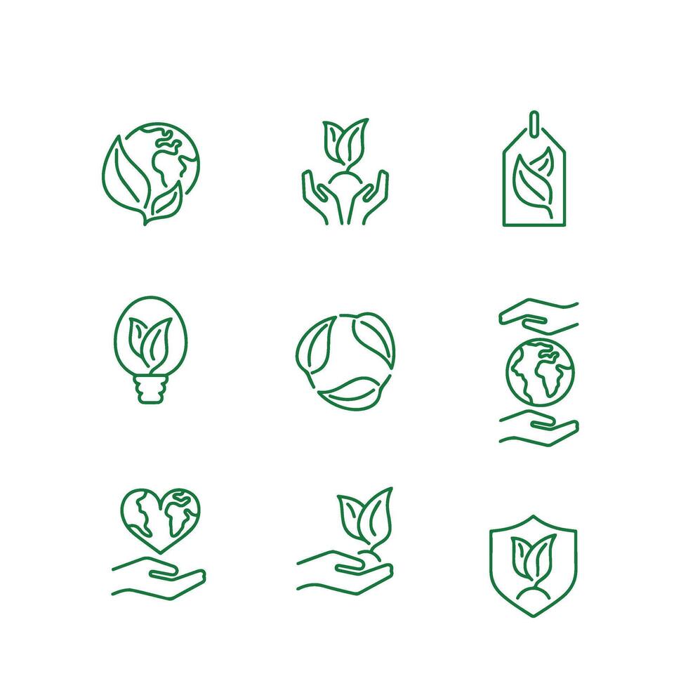 ekologi ikoner uppsättning , grön energi ikoner vektor