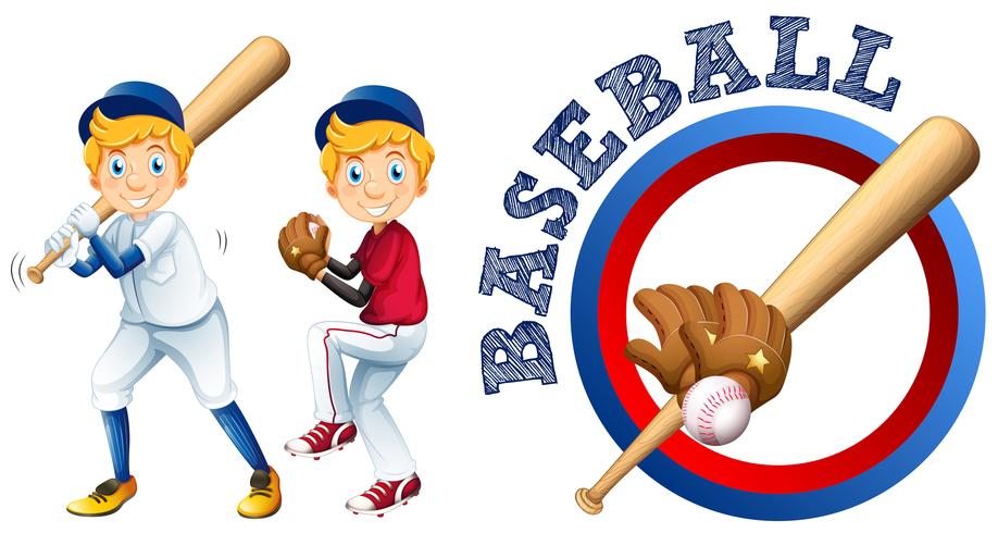 Baseball-Spieler und Logo-Design vektor