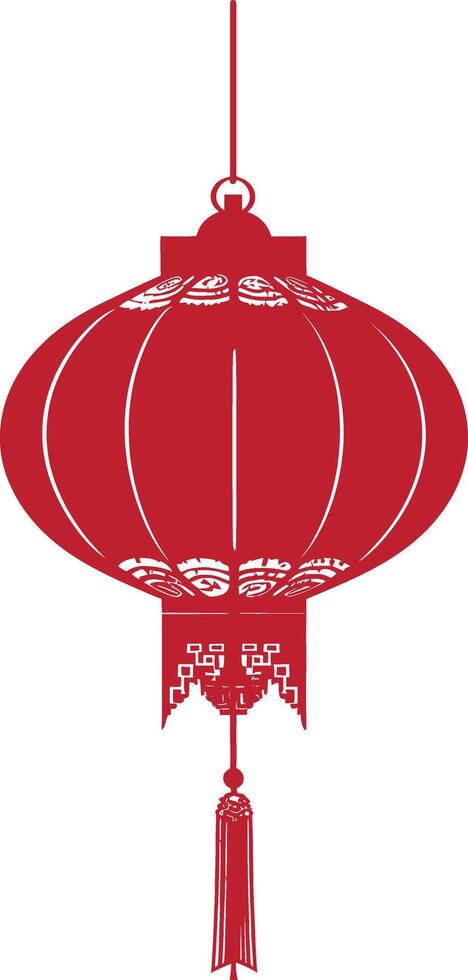 asiatisk kinesisk traditionell lykta röd Färg endast vektor