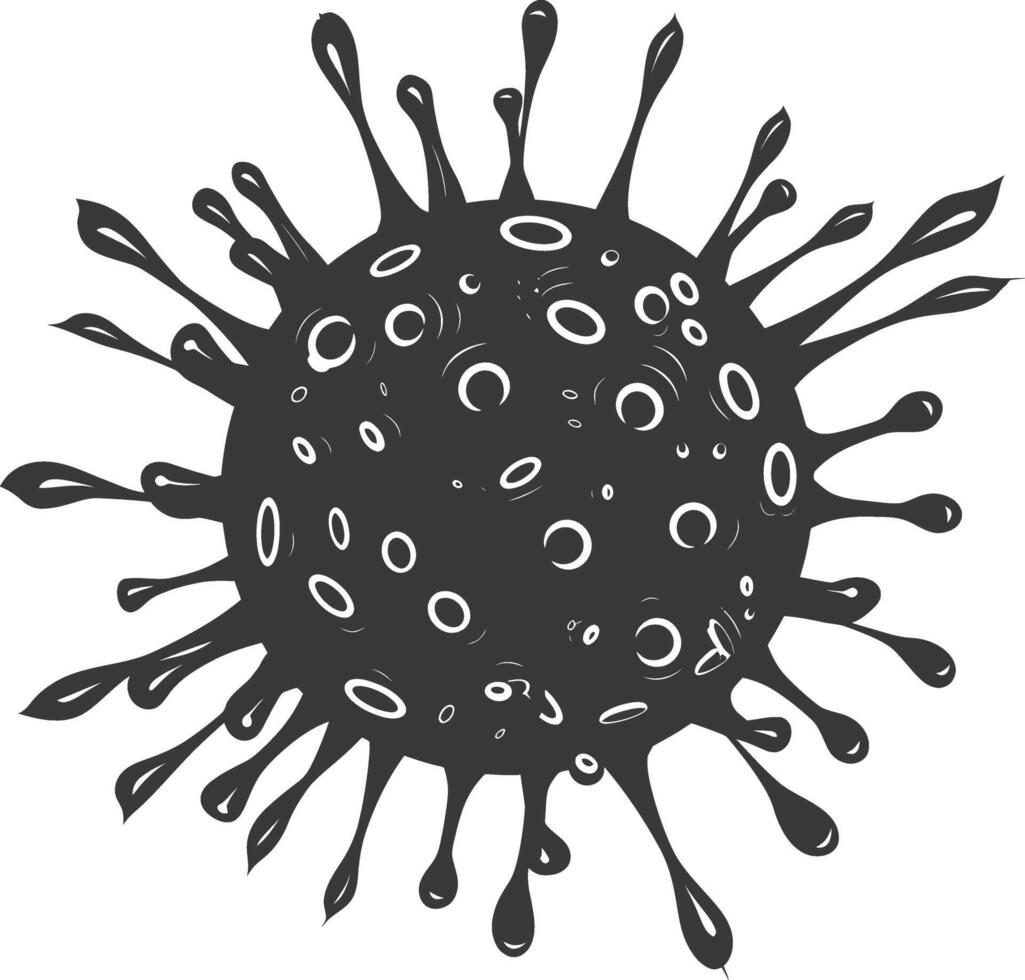 Silhouette Virus schwarz Farbe nur voll Körper vektor