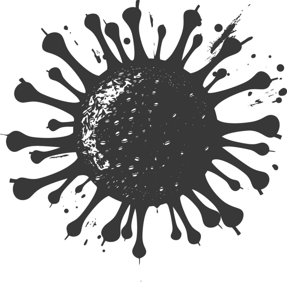 Silhouette Virus schwarz Farbe nur voll Körper vektor