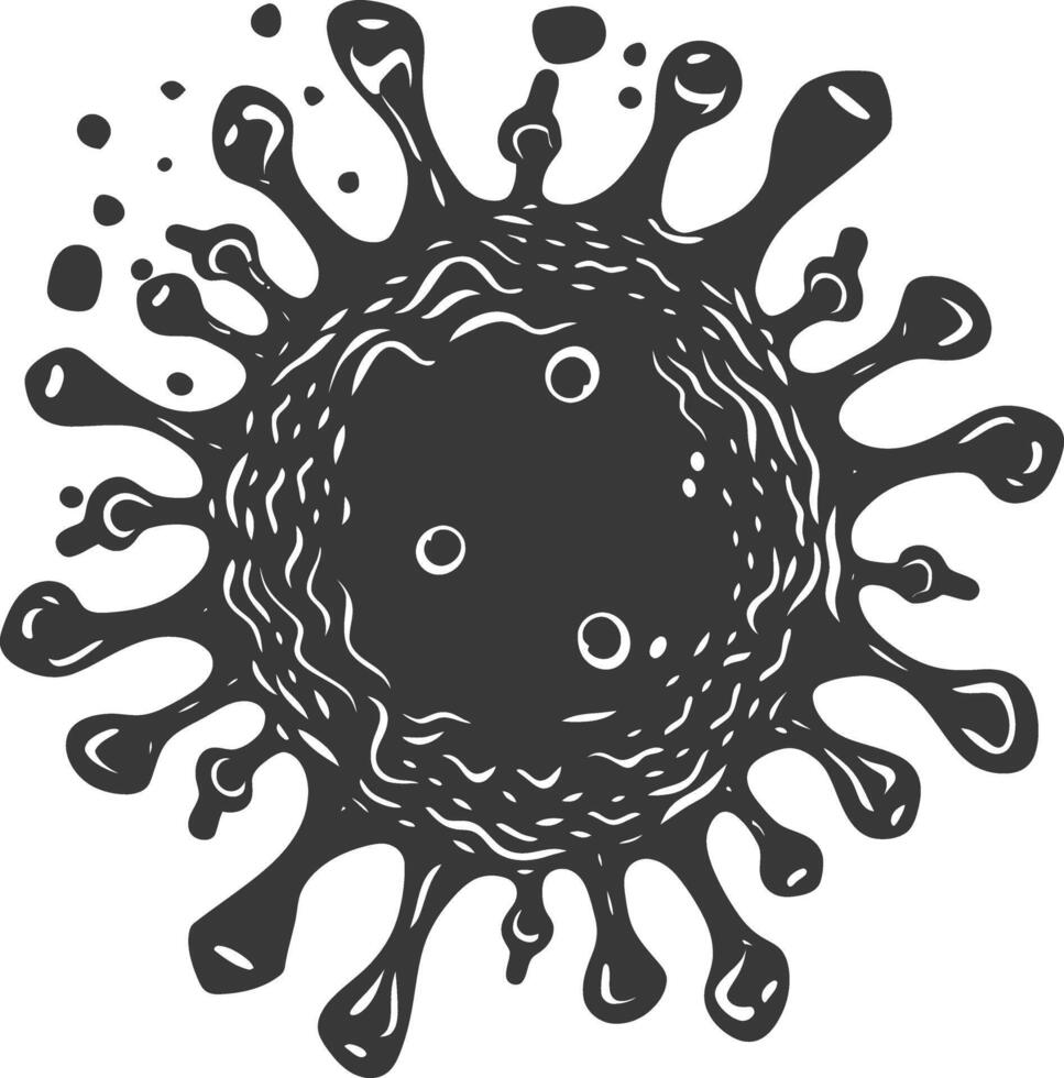 Silhouette Virus schwarz Farbe nur voll Körper vektor