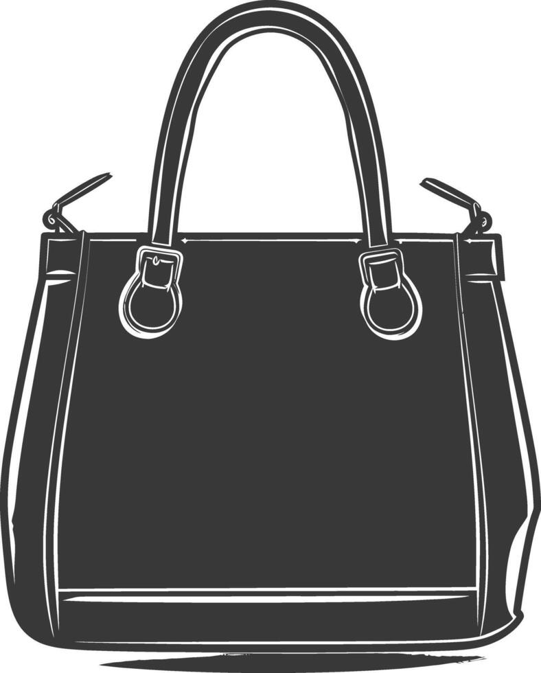 Silhouette Frauen Handtasche schwarz Farbe nur voll vektor