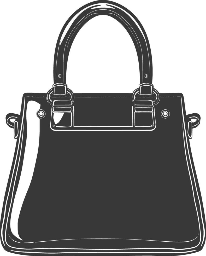 Silhouette Frauen Handtasche schwarz Farbe nur voll vektor