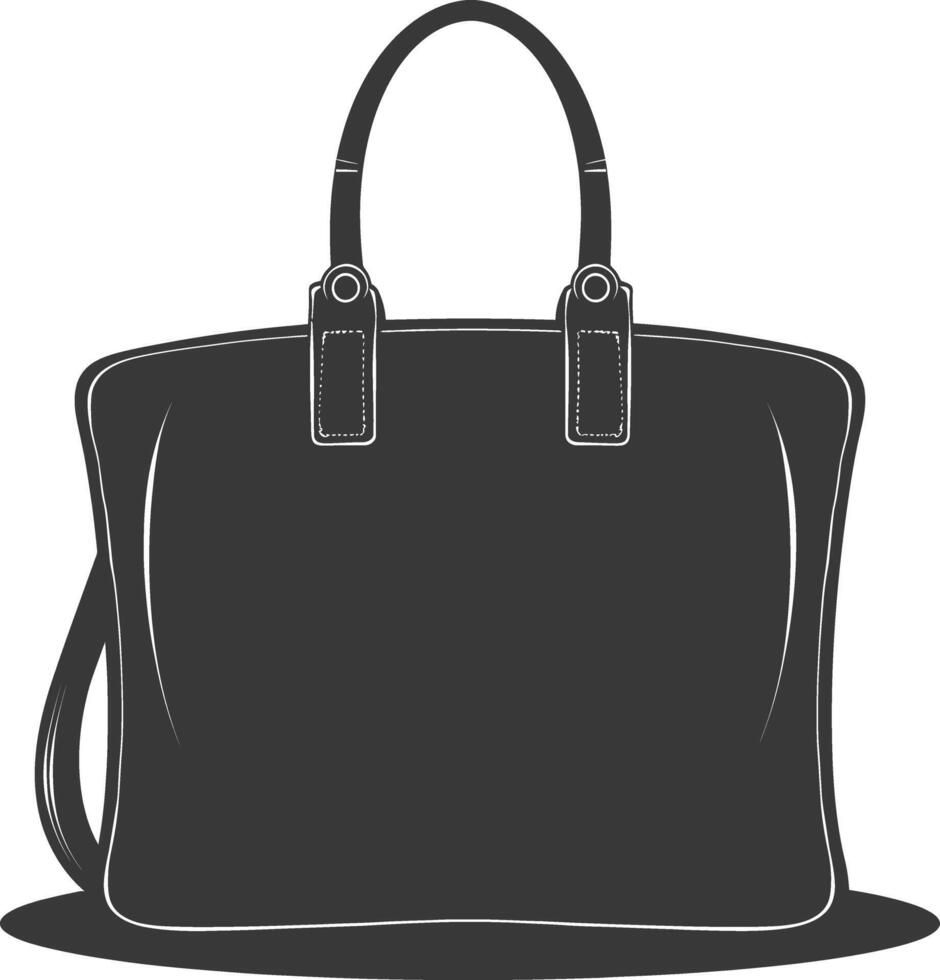 Silhouette Frauen Handtasche schwarz Farbe nur voll vektor