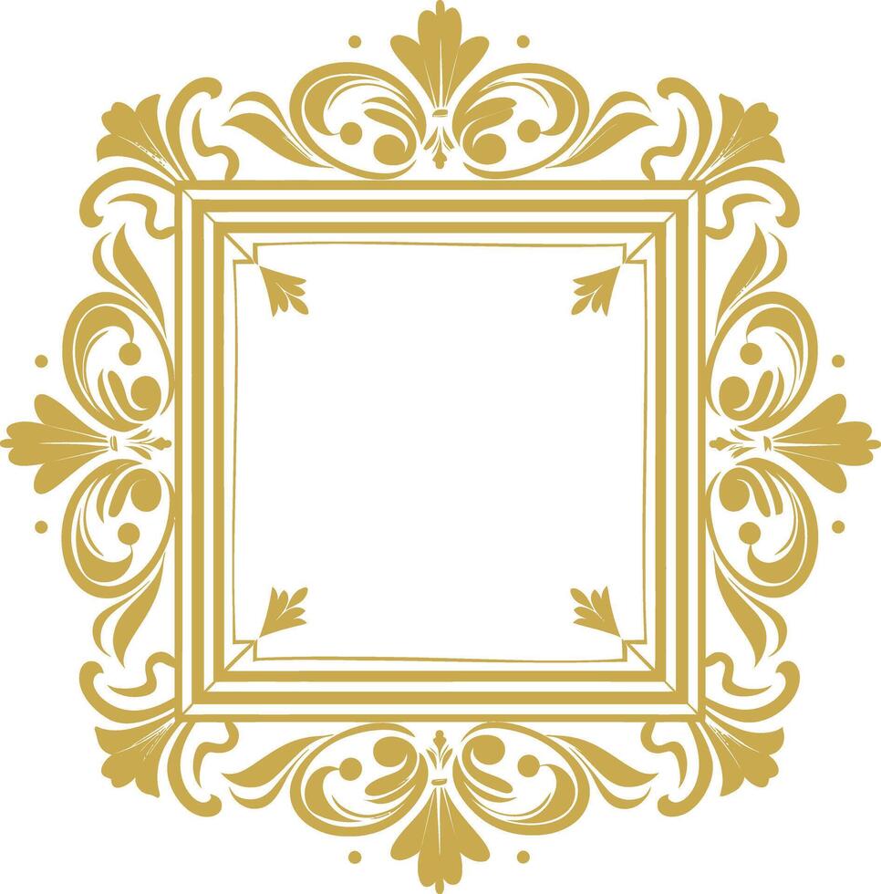 Jahrgang Rahmen und Ecken Symbol Gold Farbe nur vektor