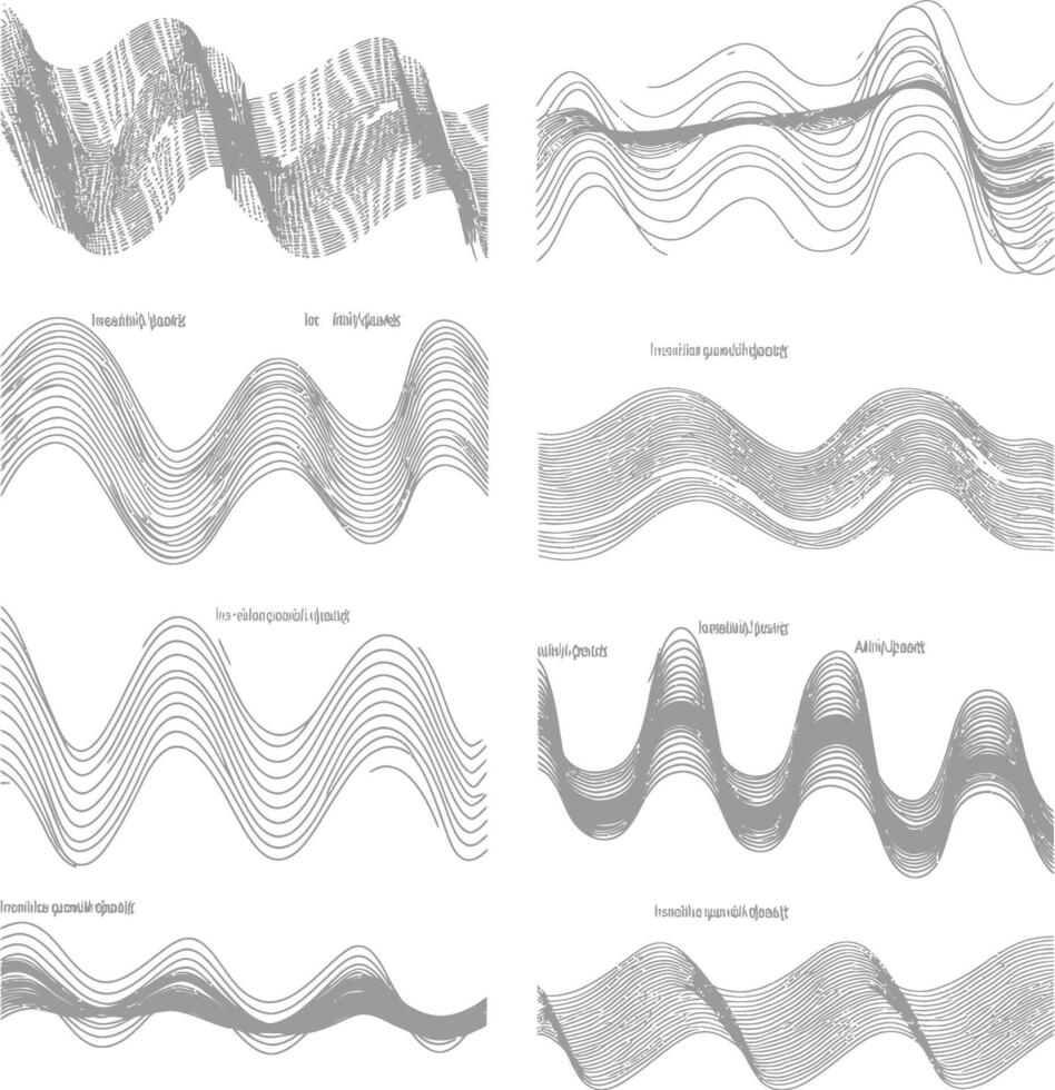 winken Klang Vibration und pulsierend Linien schwarz Farbe nur vektor