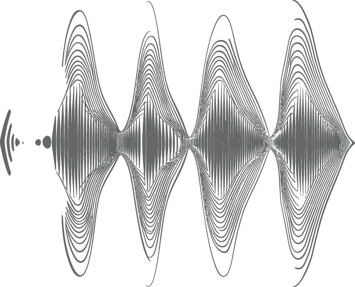 winken Klang Vibration und pulsierend Linien schwarz Farbe nur vektor
