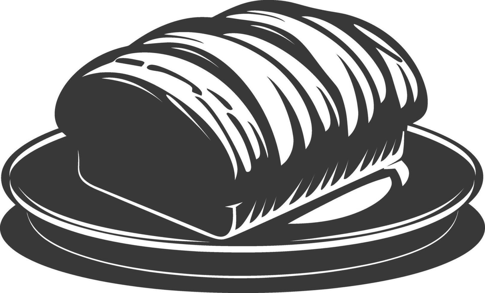 Silhouette Brot Teller schwarz Farbe nur vektor