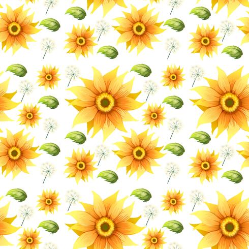 Sonnenblume auf nahtlosem Hintergrund vektor