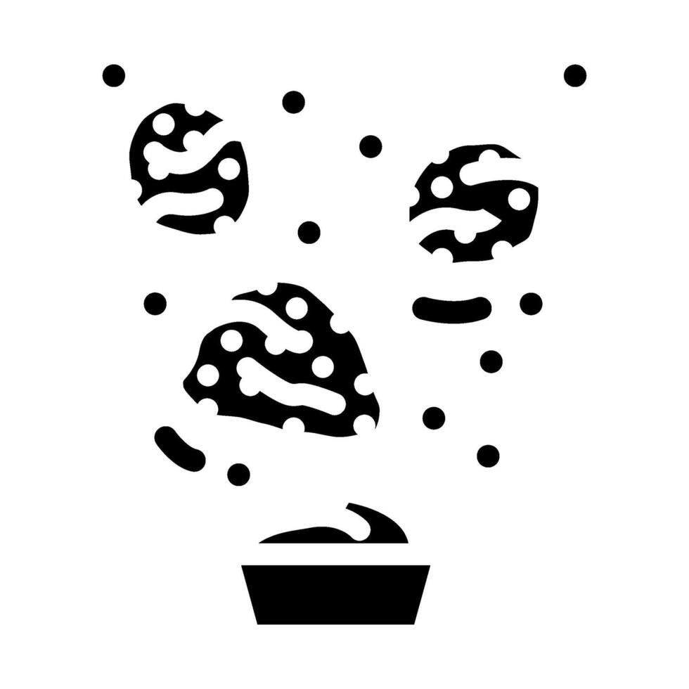 Hähnchen Nuggets schnell Essen Glyphe Symbol Illustration vektor