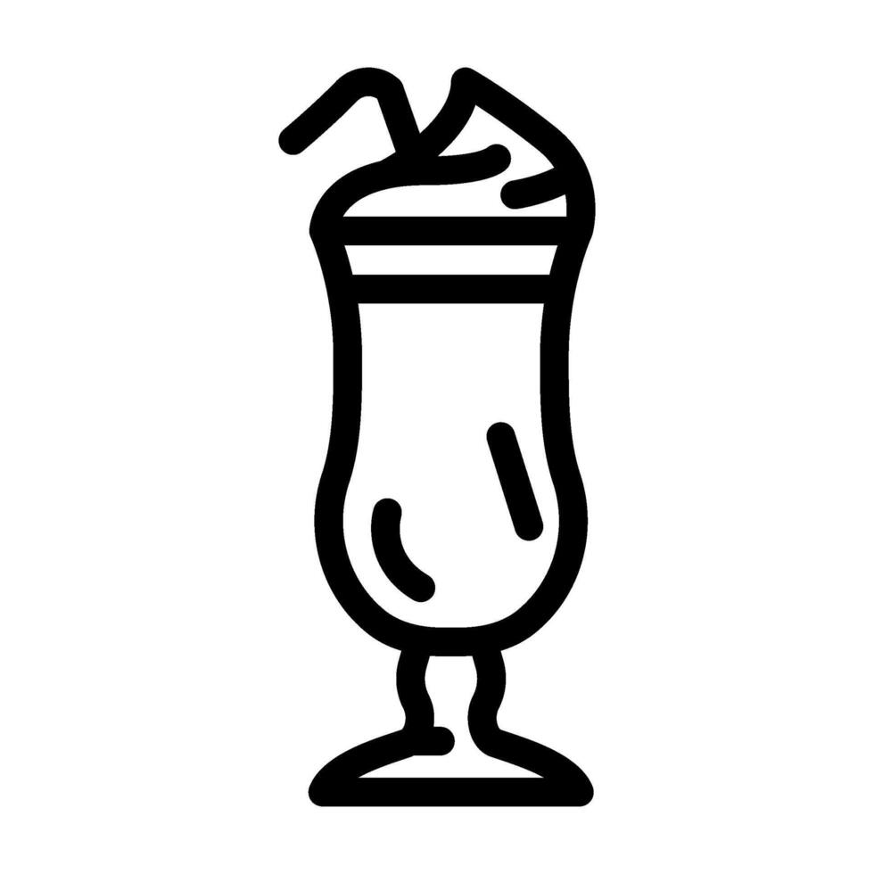 milkshake snabb mat linje ikon illustration vektor