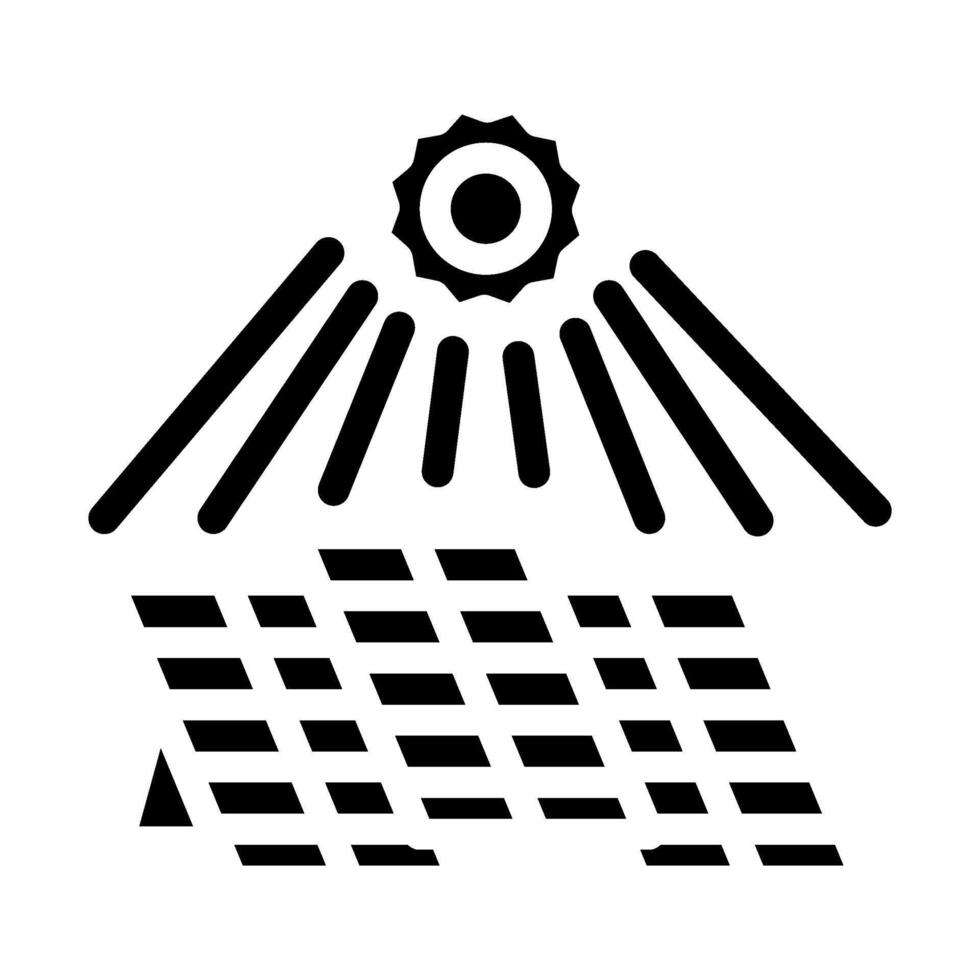 Sol strålar sol- panel glyf ikon illustration vektor