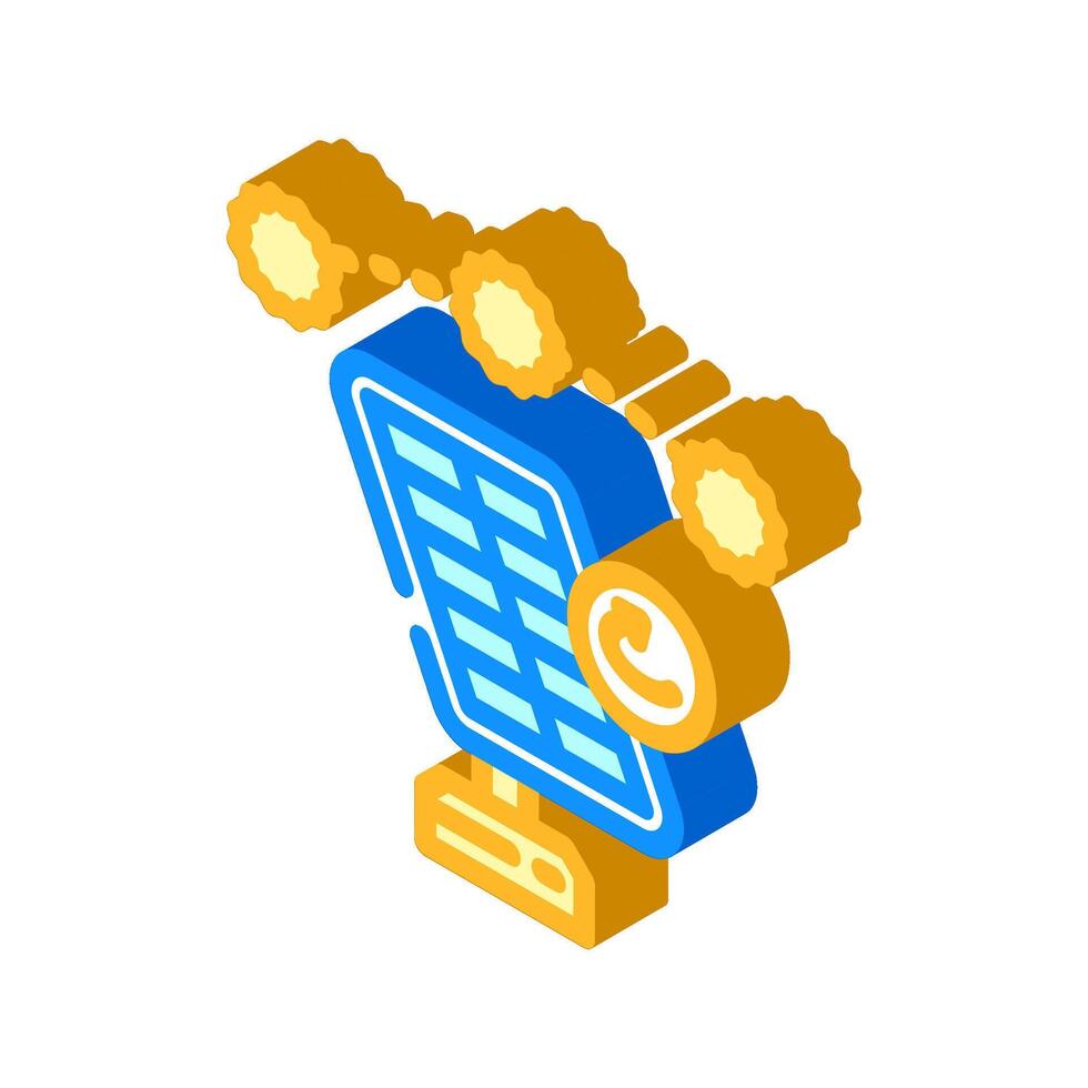 Verfolgung System Solar- Panel isometrisch Symbol Illustration vektor