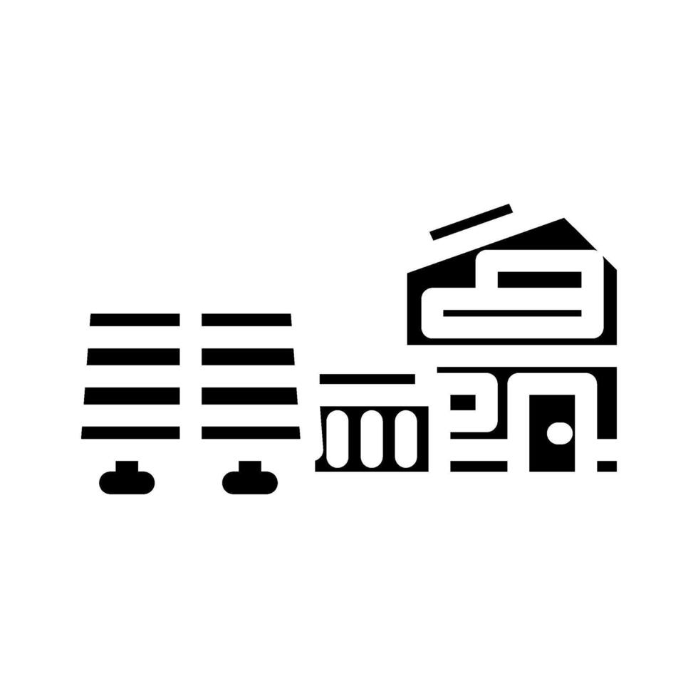 aus Gitter Solar- Panel Glyphe Symbol Illustration vektor