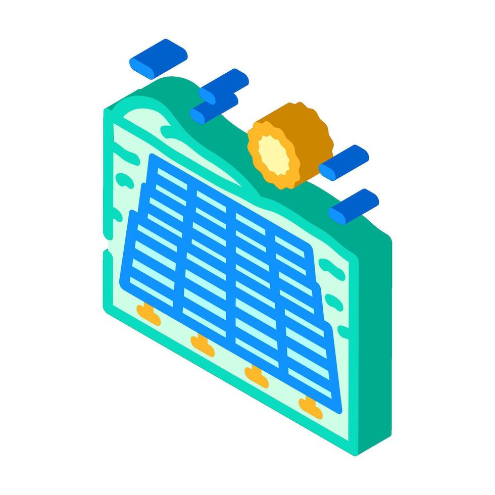 Bauernhof Solar- Panel isometrisch Symbol Illustration vektor