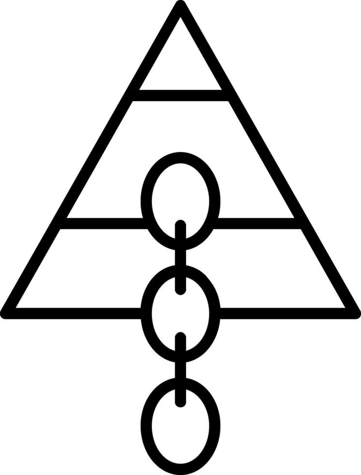 länk pyramid linje ikon vektor