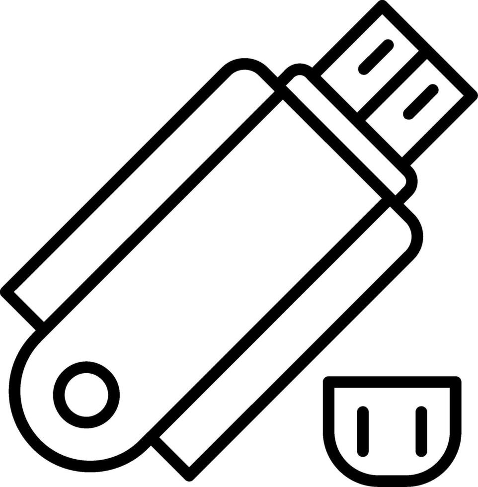 pendrive linje ikon vektor