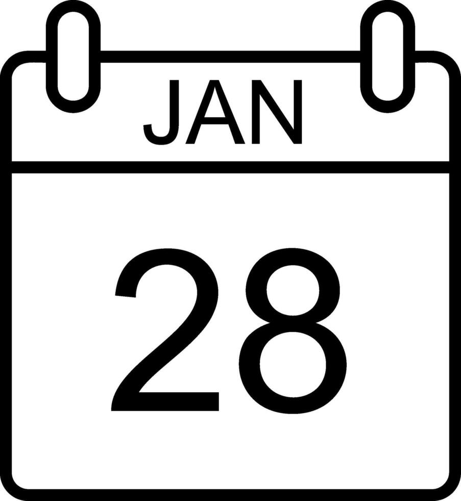 januari linje ikon vektor