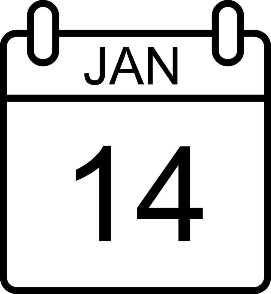 Januar Linie Symbol vektor