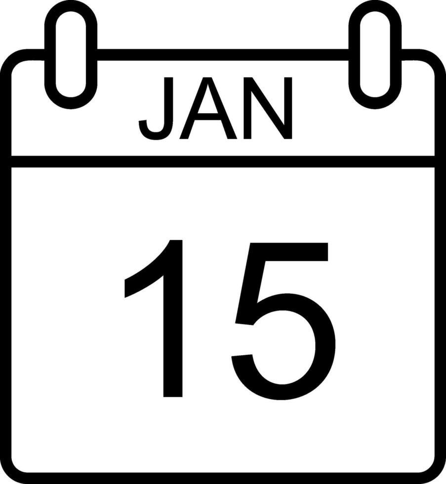 Januar Linie Symbol vektor